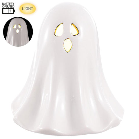 4.5" Ceramic Ghost Light - Battery Operated - White
