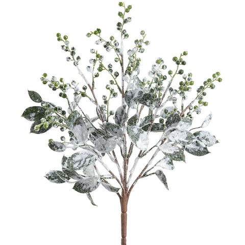 19" Snowed Berry Bush - Green/White