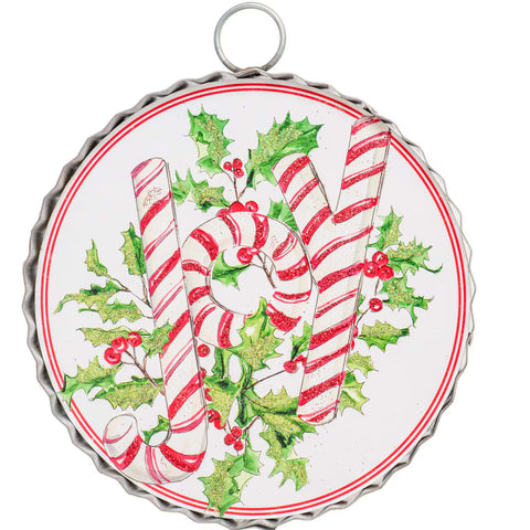 Mini Gallery Round Candy Cane Joy Charm Attachment