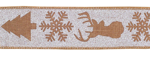 Holiday Burlap Wired Ribbon - 2.5" x 10yds