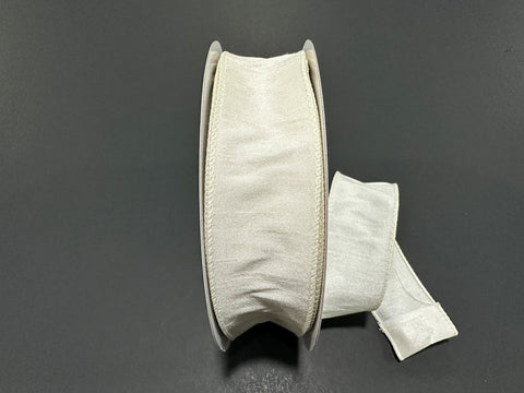 Ivory Dupioni Wired Ribbon - 1.5" x 25yds
