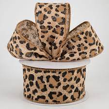 Leopard Print Wired Ribbon - 2.5" x 10yds