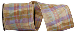 Sand Elegance Plaid Dupioni Wired Ribbon - 4" x 10yds