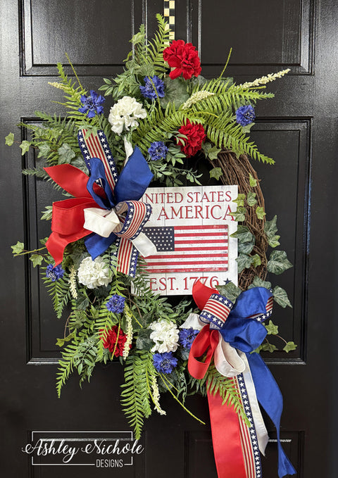 Pride of Patriotism in 1776 Oval Wreath