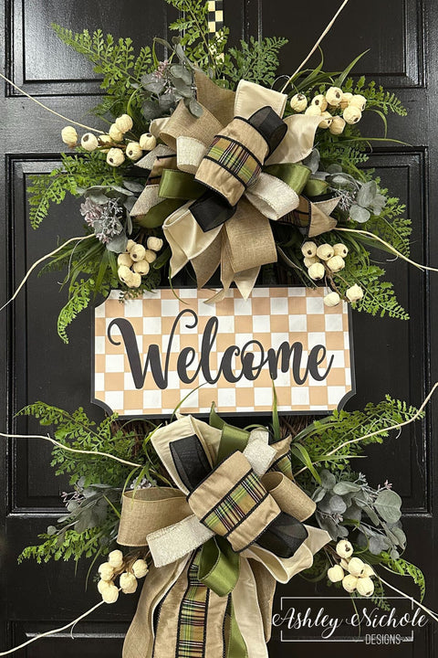 Classic Plaid & Eucalyptus Welcome Wreath
