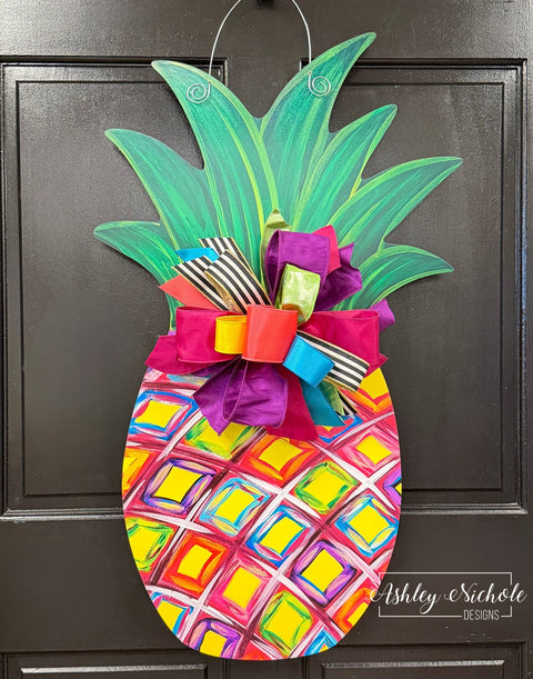 Funky Fresh Pineapple - Door Hanger (UV PRINTED)