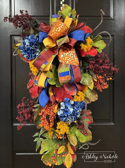 Bold & Inviting Tones of Fall Teardrop Swag