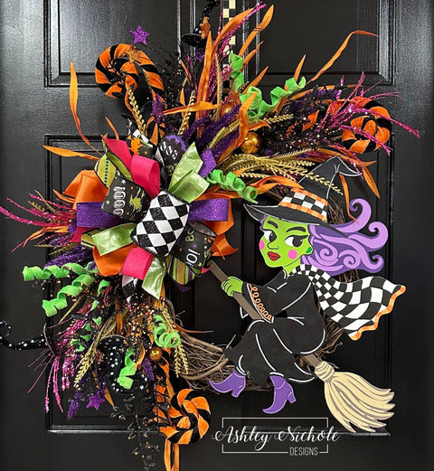 Toil & Trouble Sassy Witch Wreath