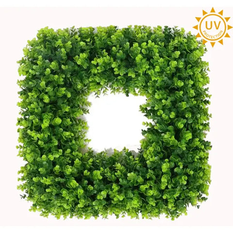 22" Artificial Eucalyptus Wreath Square - UV Protected - Green
