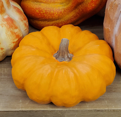 7" Flat Pumpkin - Pumpkin - RESIN