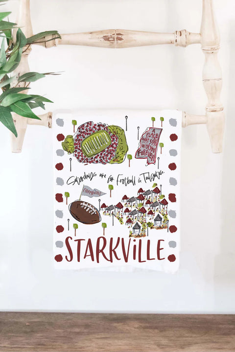 19" x 28" Cotton College Town Tea Towel - Starkville, MS