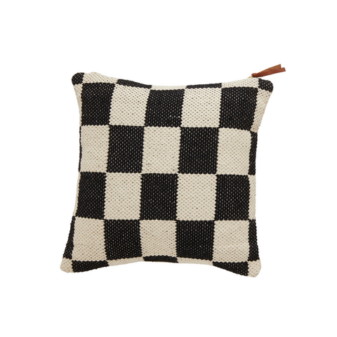 Checkered Square Dhurrie Indoor Pillow