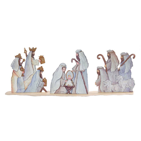 Mantle Piece - Holy Family, Shepherds & Kings - Metal Stand Alone