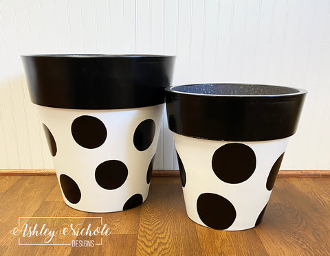 12" & 15" Polka Dot Garden Planter - Round - Plastic