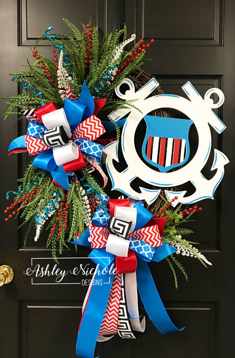 Coast Guard Inspired Oval Wreath