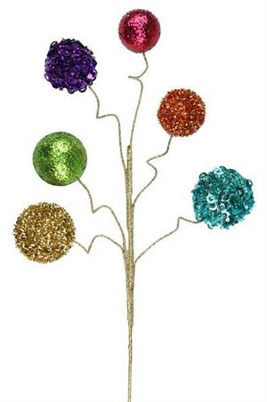 20" Glitter Sequin Ball Pick x6 - Colorful