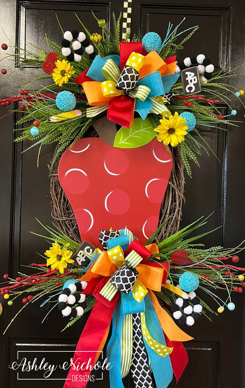 Back to School Apple Wreath