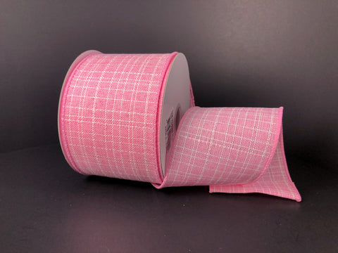 Light Pink Poly Weave wired ribbon - 2.5"x10Y
