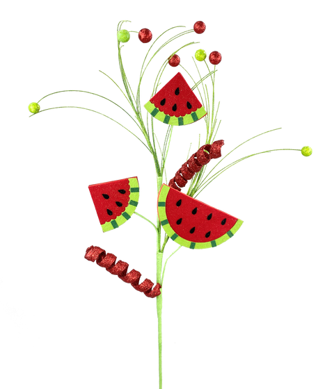 33" Watermelon Spray Pick - Red/Green