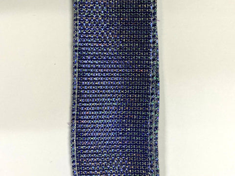 Royal Blue Iridescent Metallic Wired Ribbon - 1.5" x 50yds