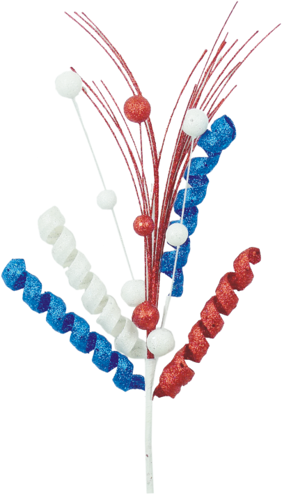 18" Glitter Curly Ball Pick - Patriotic