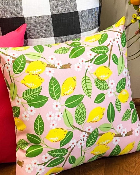 Outdoor Pillow - Lemon Tree Blush