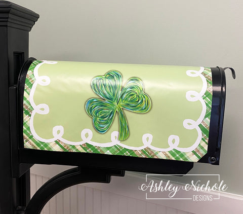 Abstract Shamrock - St. Patrick's Day - Magnetic Vinyl Mailbox Cover