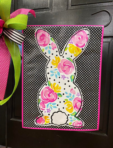 Artful Bunny - Vinyl Garden Flag