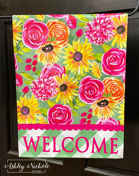 Bloom & Grow Welcome - Vinyl Garden Flag
