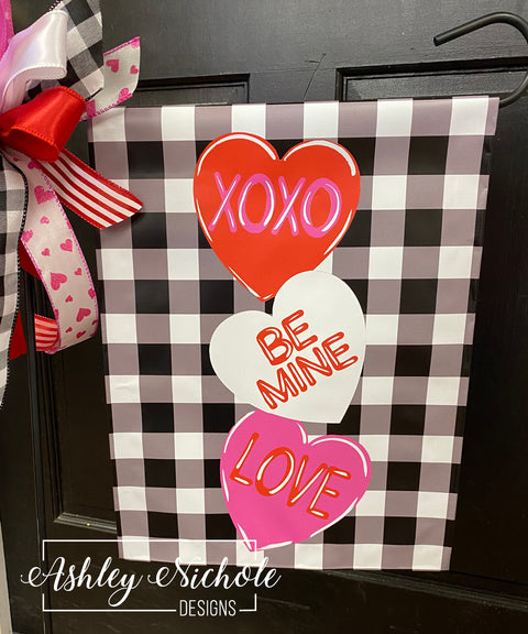 Conversation Heart (Red/Pink) Valentine - Vinyl Garden Flag