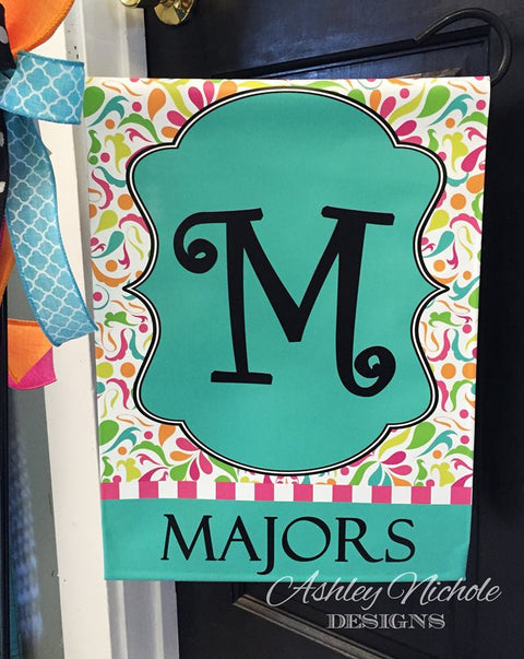 Floral Initial - Vinyl Garden Flag