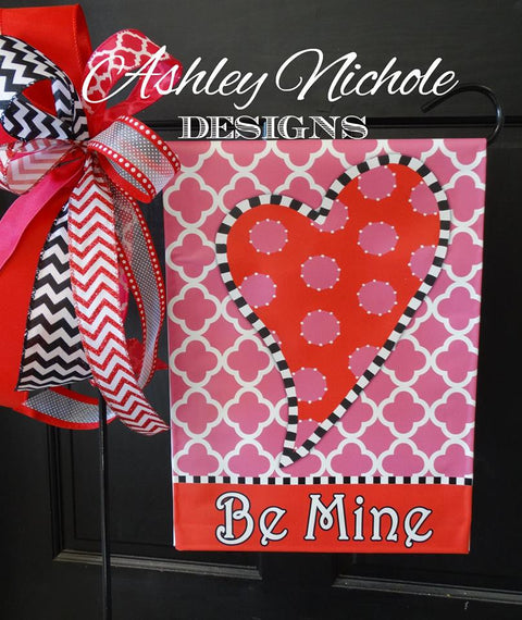 Funky Valentine Heart - Vinyl Garden Flag
