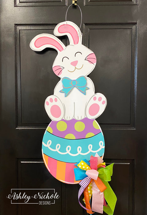 Bunny - Cute as a Button - Door Hanger