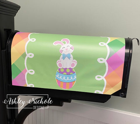 Bunny - Cute as a Button - Magnetic Vinyl Mailbox Cover