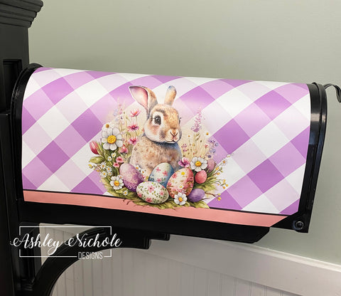 "Hello Easter" Bunny - Magnetic Vinyl Mailbox Cover