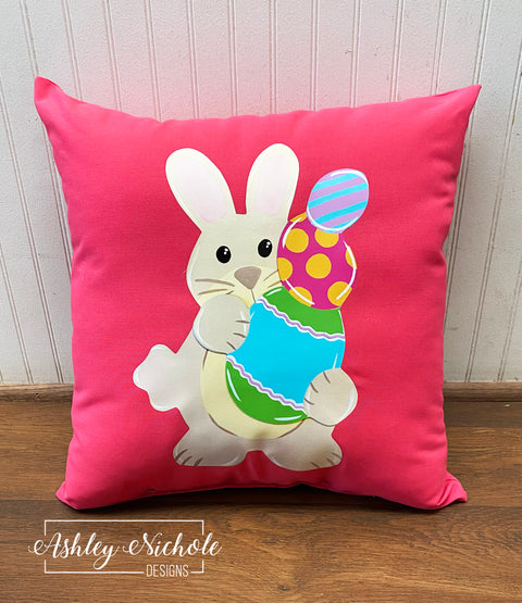 Custom-Bunny with Egg Stack Pillow