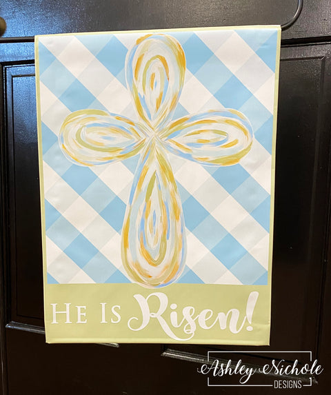 Abstract Cross - Neutrals - Vinyl Garden Flag