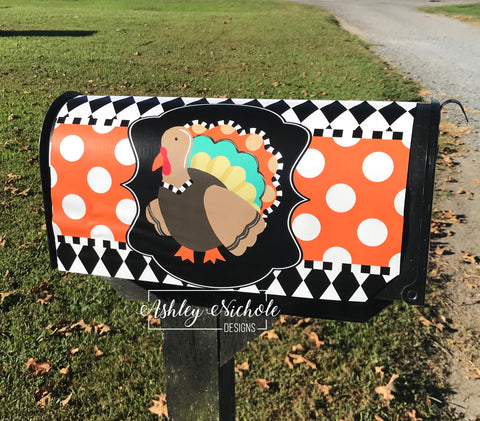 Turkey - Thanksgiving - Magnetic Vinyl Mailbox Cover