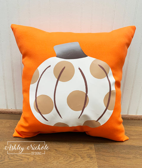 Custom Pillow - Neutral Pumpkin on Fresco Tango Outdoor Fabric