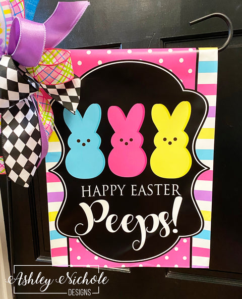 Peeps!!!!! Happy Easter - Vinyl Garden Flag
