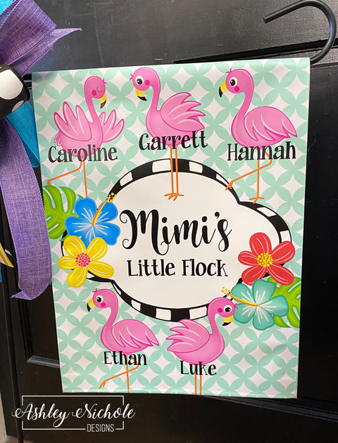 Little Flock Flamingo Family - Vinyl Garden Flag