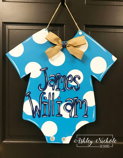 Baby Onesie with Sleeves Door Hanger