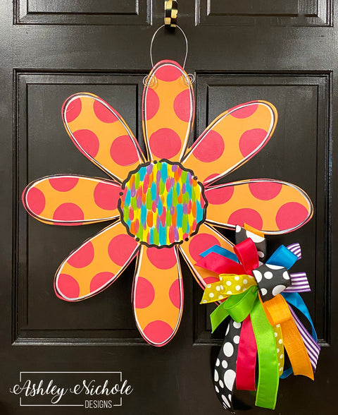 Crazy Dot Daisy Door Hanger - Choose your COLOR!