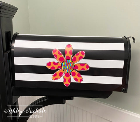Crazy Dot Daisy - Magnetic Vinyl Mailbox Cover