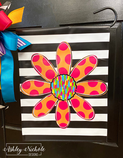 Crazy Dot Daisy - Choose your COLOR! - Vinyl Garden Flag