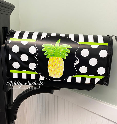 Pineapple-Yellow - Magnetic Vinyl Mailbox Cover