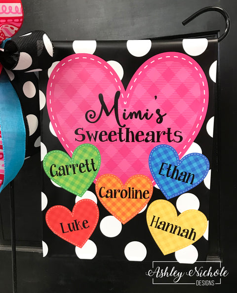 Sweetheart Family Hearts - Vinyl Garden Flag