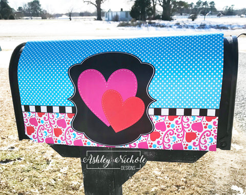 Hearts and Swirls - Magnetic Vinyl Mailbox Cover