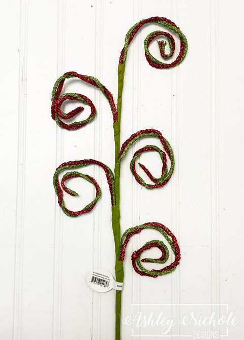 26" Candy Village Curl Spray - Red/Green