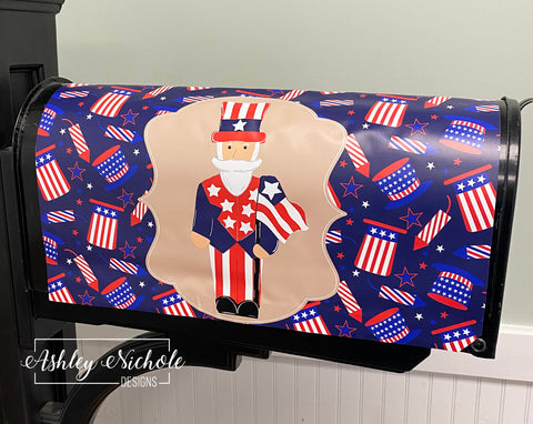 Uncle Sam Full Body Patriotic - Magnetic Vinyl Mailbox Cover